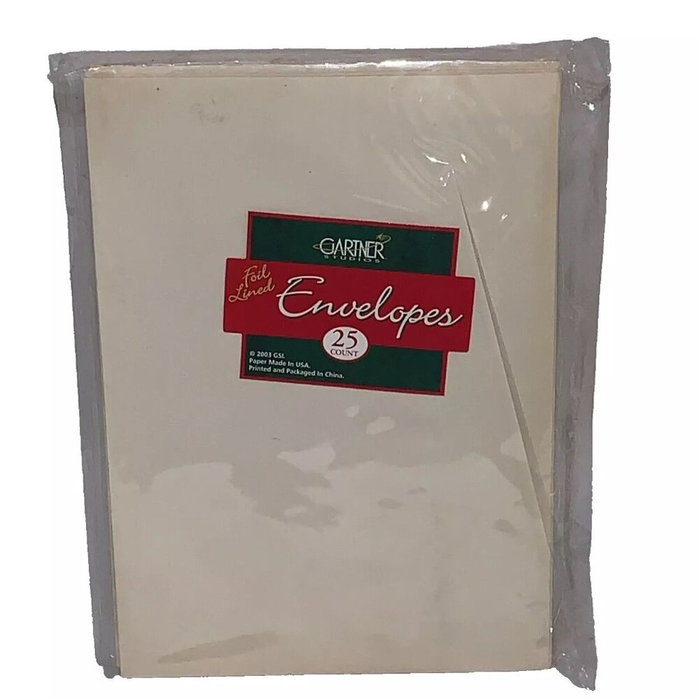 Gartner Studios Ivory / Gold Foil Lined Envelopes - 25 Count- A9